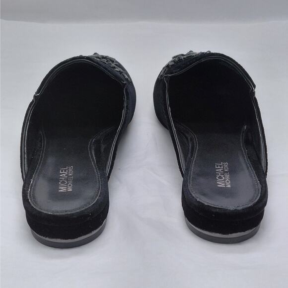 MICHAEL Michael Kors Womens Velvet Mules Size 6.5 Black Crystal Slide Glam - Picture 4 of 10
